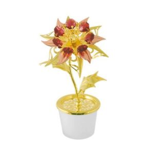 Миниатюра Коледно цвете Злато Сребъро Swarovski ® Crystal